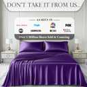 DECOLURE Satin Bed Sheets - 3 Piece Luxury Silky Twin Size Bedding Set - Softer Than Silk, Wrinkle-Free with 15 Deep Pocket Fitted Sheet, Perfect for Hair & Skin, Gifts for Women (Purple)