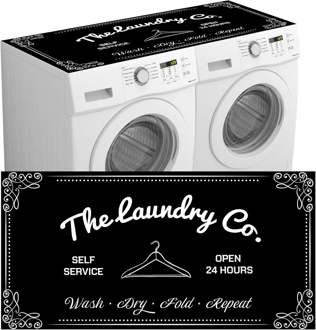 54'' x 27.5'' Washer and Dryer Covers for the Top Load, Protective Dust Cover Pad for Front Load Washer, Non Slip Quick-dry Washing Machine Countertop Protector Mat for Laundry Room, Kitchen