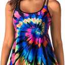 Womens Flowy Tankini Tops Only - Modest Bathing Suit Loose Fit Swimsuit Swim Tops No Bottom 2025  (M)
