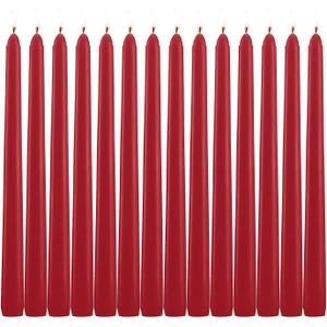 14 Pack Tall Red Taper Candles - 10 Inch Red Dripless, Unscented Dinner Candle - Paraffin Wax with Cotton Wicks - 8 Hour Burn Time.