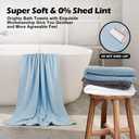 Orighty 2-Pack Microfiber Bath Towels (27'' x 54'') - Soft, Absorbent, Quick-Drying, Blue
