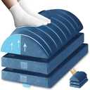 Kayfia Foot Rest for Under Desk at Work XXL(20in) with 3 Adjustable Heights, Foot Stool with Supportive Gel Foam for Leg Support - Blue
