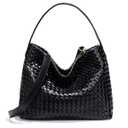 Deftkaze Woven Suede Hobo Bag for Women Trendy Slouchy Shoulder Tote Purse with Leather Crossbody Strap for Work Travel