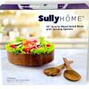 SullyHÔME 12" Acacia Wood Salad Bowl with Serving Spoons