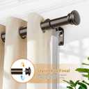 TONIAL Curtain Rods 32 to 58 Inch(2.6-4.8ft), Telescoping Splicing 3/4 Drapery Rods for Windows 20 to 53 Inch(1.7-4.4ft)32 to 58 Inch Decorative Single Rod with Small Cap Finial, Bronze