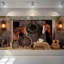 Western Backdrop 20x10ft Cowboy Party Decorations Wild West Rodeo Themed Banner Decor Country Rustic Barn Horse Photo Background for Baby Shower Birthday Supplies