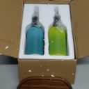 Sweejar Ceramic Olive Oil Dispenser Bottle, 20 Oz Relief Opaque Oil Cruet Protects To Reduce Oxidation, Suitable for Storage, Vinegar, Soy Sauce,Liquids,Set of 2 (Gradient Blue, Gradient Green)