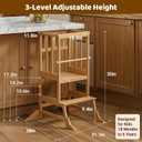 COSYLAND Toddler Standing Tower - Adjustable Height Kitchen Stool Helper
3-level toddler step stool, 200 lb capacity, easy setup, removable rail, anti-tip feet, non-slip pads for kitchen sink & bath