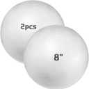 Large Styrofoam Balls 8 Inch,2PC White Foam Balls for Crafts, Giant Foam Balls Smooth Solid Round Balls for Arts and Craft Project as Christmas DIY Ornaments (Styrofoam Balls 8in-2pc)