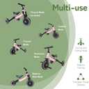 besrey 5 in 1 Toddler Bike for 1 Year to 4 Years Old Kids, Toddler Tricycle Kids Trikes Tricycle, Toys for Boy & Girl, Balance Training, Removable Pedals