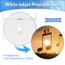 BD-R BDR 25GB Single Layer Blue Blu-ray Recordable Media Disc Upto 6X with 50 Pack White Inkjet Hub Printable Blank Data Recordable Media Disc with Cakebox/Spindle Packing