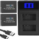 DMW-BLC12 Battery and Dual USB Charger for Lumix G7 G85 G95 FZ1000 GH2 G5 G6 GX8 FZ200 FZ300 Cameras