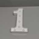 Pooqla Decorative Led Light Up Number Letters, White Plastic Marquee Number Lights Sign Party Wedding Decor Battery Operated Number (1) (8.86 in)