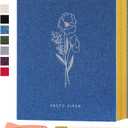 Lanpn Self Adhesive Photo Album Scrapbook 80 Pages, Linen Photos Albums DIY Sticky Magnetic Pages holds 4X6 7x5 A5 Picture for Family Wedding Birthday (Large-40 Sheets/ 80 Pages, Blue)
