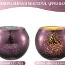DerBlue 16Pcs Round Mercury Glass Votive Candle Holders for Wedding Centerpieces, Valentines Dinner, Garden Tub and Any Theme Events (Purple)