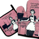 DLTRXMY, Get Ready to Undo Your Pants, Funny Oven Mitts and Pot Holders, Silicone Non-Slip Oven Mitts, Housewarming Gift Ideas, Cooking Baking BBQ Gifts 2 Pack