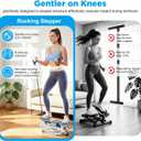 DERACY Upgraded 3D Rocking Stepper, Low-Impact Steppers for Exercise at Home, Stepper Side to Side with 2 Detachable Resistance Bands & Non-Slip Mat