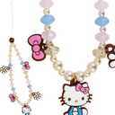 Sonix x Sanrio Beaded Phone Charm | Beaded Wristlet, Universal Phone Strap, and Detachable Cell Phone Lanyard with Silicone Charms | Hello Kitty Pink Bows