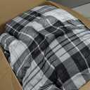 Madison Park Parkston Plaid Full Queen Comforter Set, 3 Piece Black/White