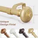 Gold Curtain Rods for Windows 48 to 84 Inch, Decorative Heavy Duty Single-Side Adjustable 1 Inch Diameter Gold Curtain Rod, Boho Vintage Rustic Metal Drapery Pole for Farmhouse Bedroom Living Room