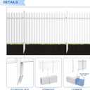 E&K 1 Set 36" H x 84" L Vinyl White Picket Fence Panels with Ground Spike Decorative Fencing for Pool Garden Patio Backyard Porch (20 Pickets, Straight)