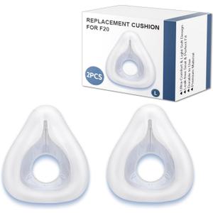 MEDICOLOR 2 Pack Replacement Cushions for AirFit F20, 3-in-1 Hybrid Design with Silicone, Sponge & Cool Fabric, Upgraded Full Face Cushion for F20 Frame, Enhanced Comfort CPAP Supplies, Small