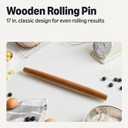 AWooden French Rolling Pin, 17 in., Acacia Wood, Nonstick, Hand Wash Only
