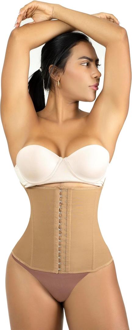 Lipo Express Colombian Waist Trainer Cinturilla Moldeadora Fajas For Women Corset Cincher Colombianas (Medium, Black)