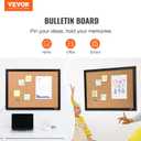 VEVOR 24 x 36 Cork Board, Large Bulletin Board with Black MDF Frame, Wall Mounted Pin Board for Office, School and Home Decor, Hanging Message Board for Pictures and Notes, 10 Push Pins Included