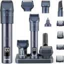 Beard Trimmer and Clippers Set for Men with Precise Dial Adjustable 20 Settings, All-in-One Electric Shavers Haircuts Kit Hair Trimmers for Body Nose - IPX7 Waterproof Wet and Dry, USB-C Charging Dock (Blue)
