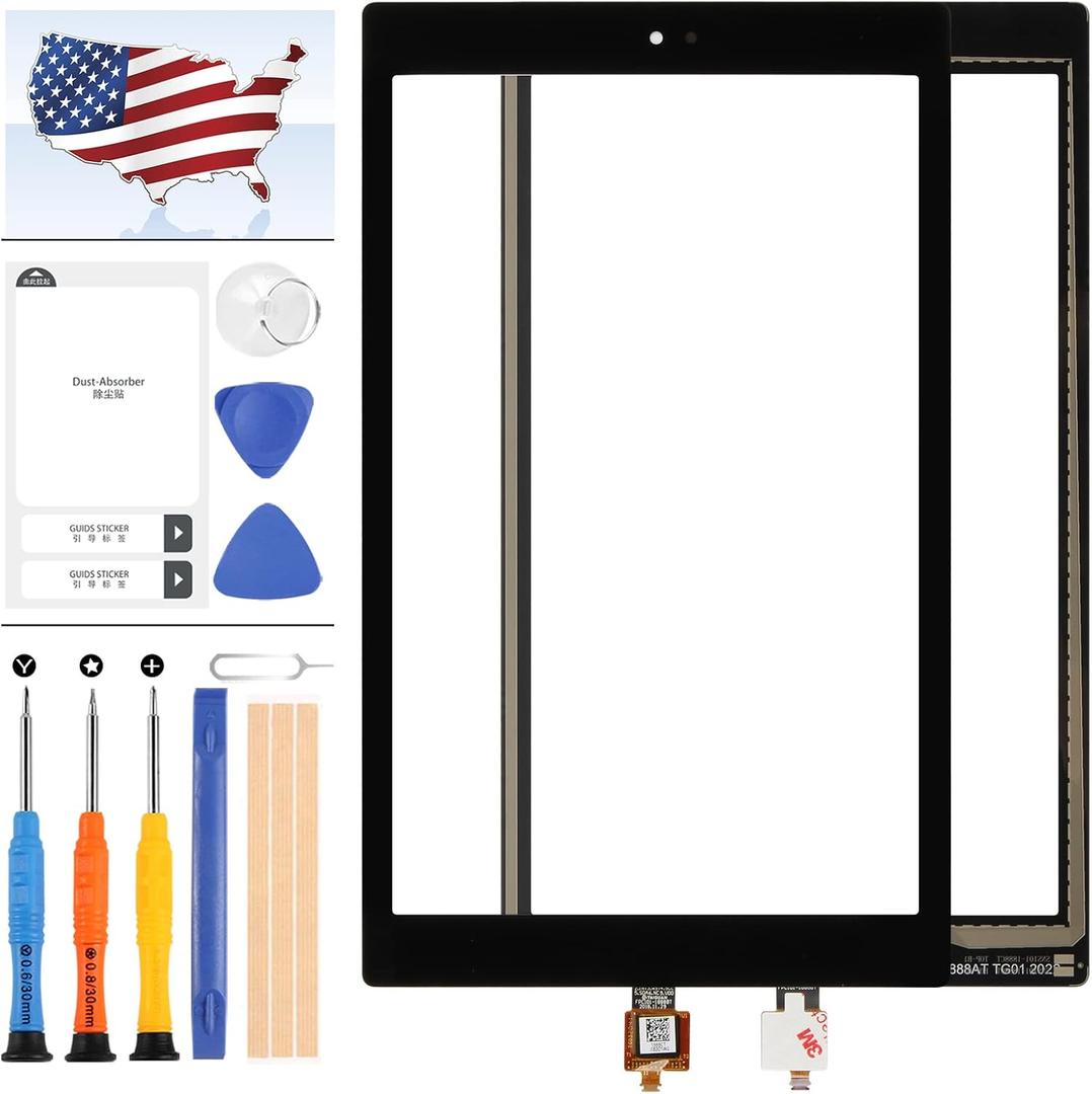 Screen for Amazon Fire HD 10 HD10 2019 9th M2V3R5 Touch Screen Digitizer Full Outer Glass Panel Lens Replacement with Free Tools (Not Including LCD Display)