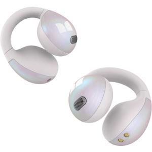 Monster Open Ear AC339 Earbuds, Bluetooth 6.0 Earphones Stereo Sound, Open Ear Clip Wireless Earbuds 40 Hours Playback, with Smart Digital Display Design, Touch Control, IPX6 Waterproof,Beige