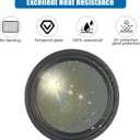 Round Fixed RV Window, 13" Tinted Window Replacement for RV Camper Caravan Motorhome with Trim Ring, Suitable for 1-1/2" and Slightly Thicker Up to 1/16" Walls, DOT Approved
