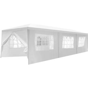 Canopy 10'x30' Party Tent Heavy Duty Outdoor Gazebo Wedding Party Tent with 8 Removable Sidewalls Waterproof UV Resistant for Wedding Camping Shelter BBQ,White