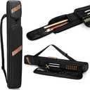 Pool Cue Case Holds 1 Butt and 1 Shaft, Billiard Pool Cue Stick Carrying Case Bag with Handle and Detachable Shoulder Strap, Pool Cue Bag with Front Accessory Pocket, Black