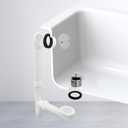 Westbrass Y594244CP White Tubular Twist & Close Bath Waste and Overflow Assembly, Polished Chrome
