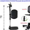Heavy Duty Wheelchair elevating Leg Rest, w/Calf pad, Aluminum Footplates, Compatible with 22-24" Bariatric Heavy Duty Wheelchair, Transport Chair,Reclining Wheelchair.Universal Parts, (1pr,Black)