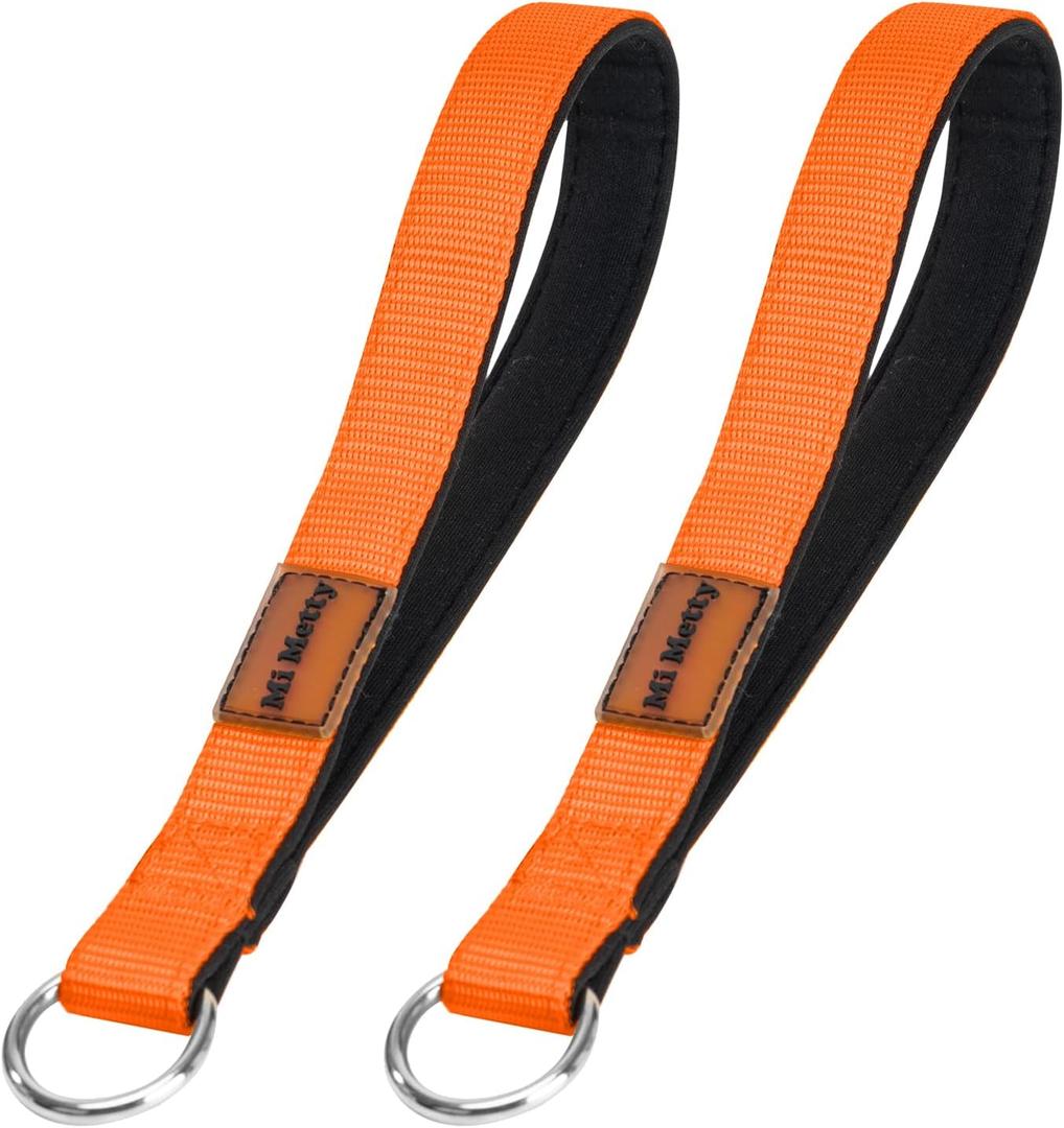 Strong Short Dog Leash Heavy Duty, Padded Handle for Traffic Control, Reflective Leash for Medium and Large Dogs Walking Training,Suitable for DIY (Orang)