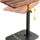 Adjustable TV Tray Table, C-Shaped End Table That Slides Under Couch, 15.7"L x 11.8"W