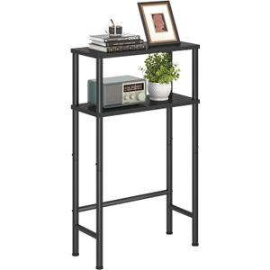 Narrow Console Table, 15.7" Small Entryway Table, 2-Tier Sofa Table with Storage, Skinny Console Tables for Entryway, Hallway, Bedroom, Living Room, Foyer, Black (Standard)