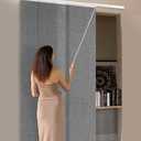 Adjustable Panel Track Blinds Manual Blackout Vertical Blinds for Sliding Door (Dimout - Light Grey, 74" W x 96" H)