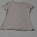 SUUKSESS Women Double Lined Fitted Basic Tee Crew Neck Short Sleeve Y2K Crop Top (M, Soft Sand)