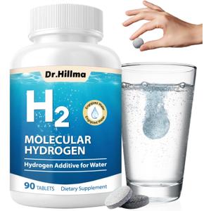 Hydrogen Water Tablets with Magnesium, Molecular Hydrogen Tablets for Drinking Water, H2 Tabs Supplement Supports Energy & Metabolism, Gluten Free & Non-GMO, 90 Count