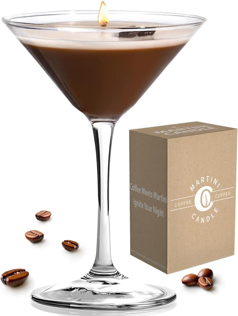 Martini Candle Gifts for Women,The Ideal Martini Gifts Soy Wax Candle for HomeBedroom,Home Decor for Mother,Coffee Bar Scented for Christmas Birthday, HalloweenHighly Scented & Long Lasting (one pack)