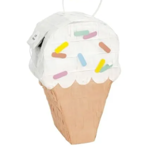 Multicolor Ice Cream Cone Shaped Mini Tissue Paper Pinata Decoration (7" x 4" x 2.75") - 1 Pc. | Adorable Design, Perfect For Birthday, Baby Shower, Summer Event, & More