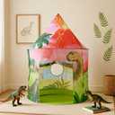 Dinosaur Play Tent for Kids with Carry Bag, Volcano Theme, Ages 3+ A volcano hideout for little dino fans. Bring toy dinosaurs inside, make up adventures, or settle in with a favorite book, Jurassic Dinosaur，Prehistoric Volcano