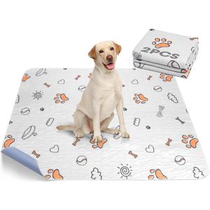Washable Pee Pads for Dogs, 2 Pack Large 48"x48" Super Absorbent Reusable Pads for Dog Training Pads, 100% Waterproof Non-Slip Pee Pads Whelping Pads Dog Playpen Pads Crate Mat Bed Pads Dog Products