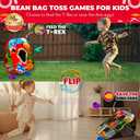 Swooc Games - Dino Frenzy | 2-in-1 Corn Hole Games for Kids | 5-Second Setup | Dinosaur Bean Bag Toss Game for Kids | Kid Cornhole Game Set | Toddler Party Activity | Outside Bean Bags Kid Tossing