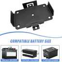 Small Car Battery Tray with Adjustable Hold-Down Strap, Battery Mount Fit 12V-6V / 6AH 8AH 7AH 9AH 15AH 12AH Batteries, Batteries Mounting Tray for ATV, Boat, Kayak, Motorcycle (Black)