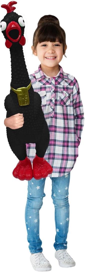 Animolds Hug Me Giant Rubber Chicken- Huge Stress Relief Screaming Chicken Toy | Screams Up to 45 Seconds- Novelty Gag and Prank Toys | Funny Toys Gifts for Christmas Stocking Stuffers for Kids Adult